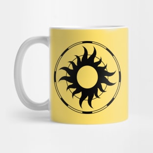 Sun - Original Logo Banner Sigil - Dark Design for Light Backgrounds Mug